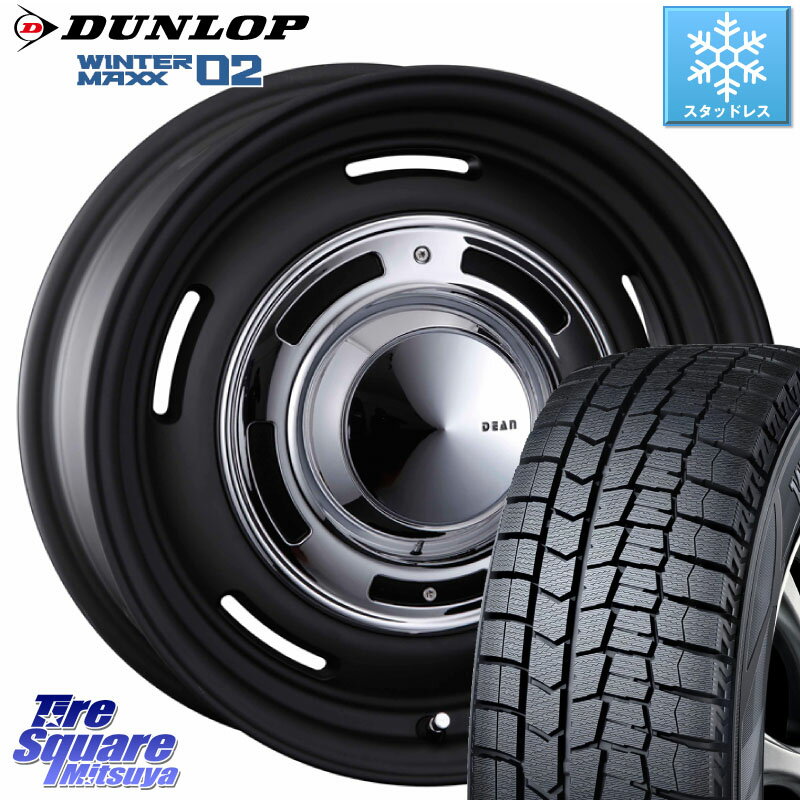 DUNLOP ウィンターマックス02 WM02 ダンロップ スタッドレス 165/55R14 CRIMSON ディーン クロスカントリー ブラック 14インチ 14 X 4.5J +43 4穴 100 ゼスト