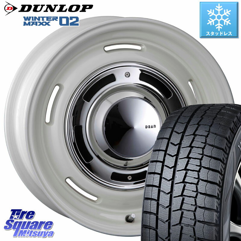 DUNLOP ウィンターマックス02 WM02 特価 ダンロップ スタッドレス 155/65R14 CRIMSON ディーン クロスカントリー ホワイト 14インチ 14 X 4.5J +43 4穴 100