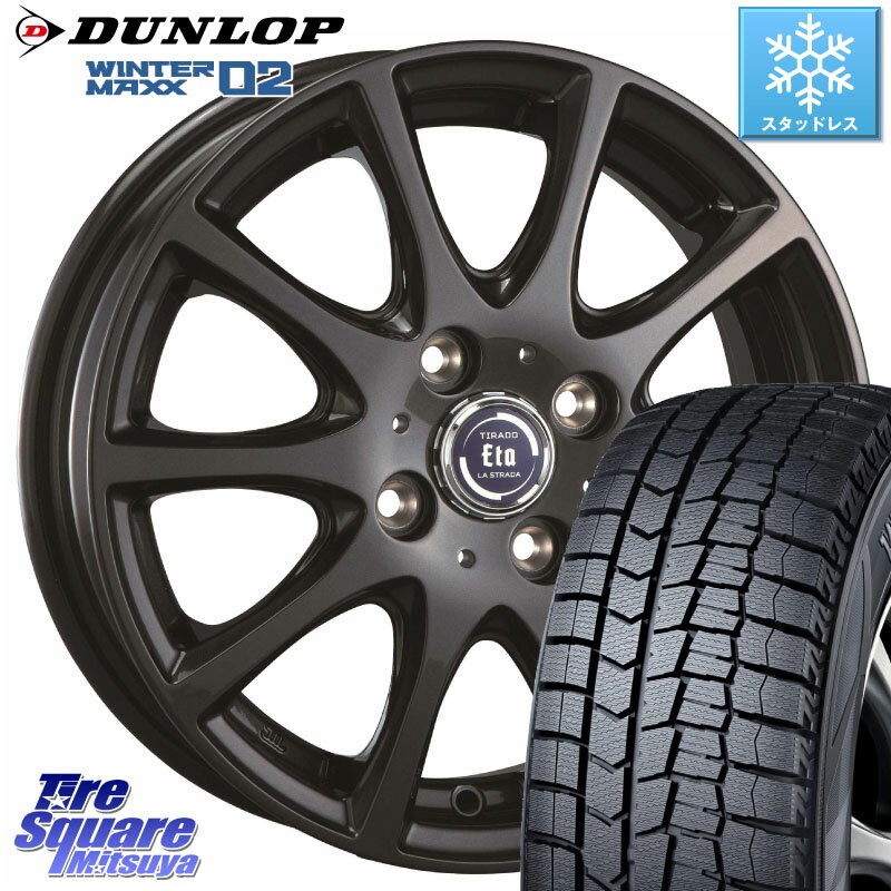 DUNLOP ウィンターマックス02 WM02 ダンロップ スタッドレス 185/55R15 阿部商会 ティラード イータ 15 X 5.5J +43 4穴 100 フィット ノート サクシード