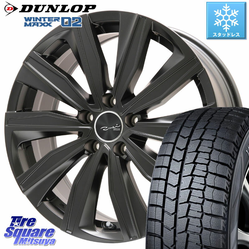 DUNLOP ウィンターマックス02 WM02 CUV ダンロップ スタッドレス 215/60R17 KYOHO EURO ZWEI ツヴァイ FK-10 ブラック 17 X 7.0J(MB X156) +48 5穴 112