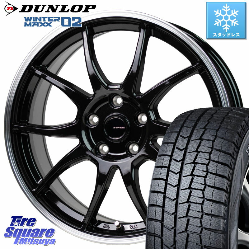 DUNLOP ウィンターマックス02 WM02 DSST RFT ランフラット ダンロップ スタッドレス 225/50RF18 HotStuff G-SPEED P06 P-06 ホイール 18インチ 18 X 7.5J +38 5穴 114.3