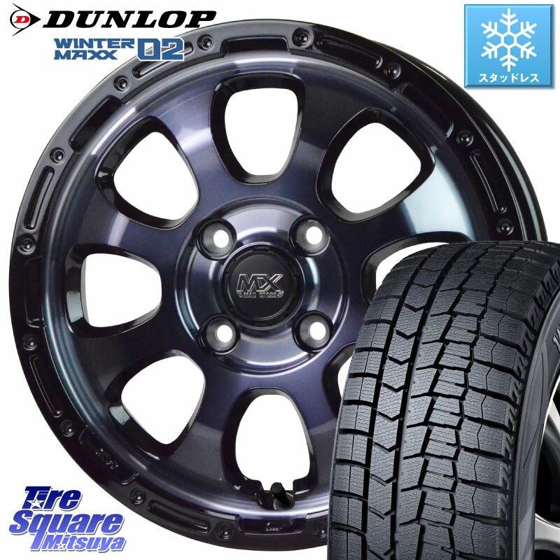 DUNLOP ウィンターマックス02 WM02 軽自動車 ダンロップ スタッドレス 165/55R15 HotStuff マッドクロス グレイス BKC 4H ホイール 15インチ 15 X 4.5J +45 4穴 100