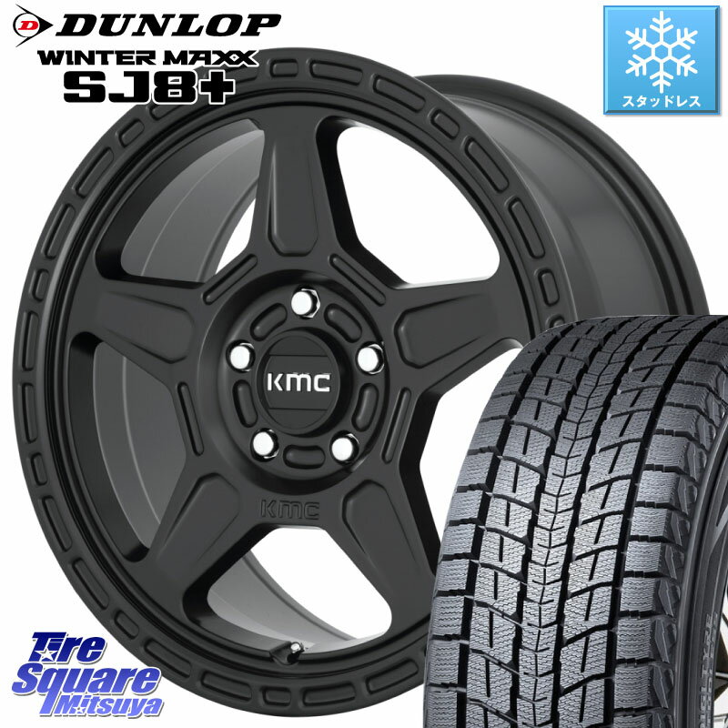 DUNLOP WINTERMAXX SJ8+ ウィンターマックス SJ8プラス 265/70R17 KMC KM721 ALPINE ブラック ホイール 17インチ 専用Nut別売 17 X 8.0J +38 5穴 127 ジープ ラングラー JK JL