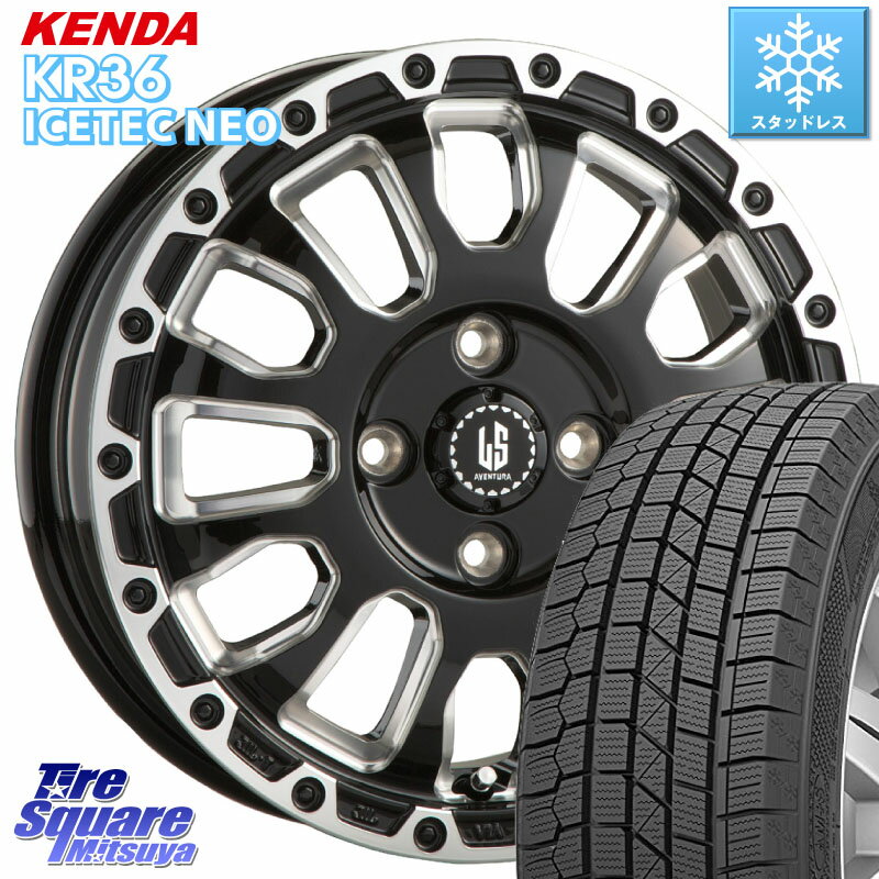 KENDA ケンダ KR36 ICETEC NEO アイステックネオ 2023年製 スタッドレスタイヤ 195/45R16 阿部商会 LA STRADA AVENTURA アヴェンチュラ 16インチ 16 X 6.0J +40 4穴 100 ノート サクシード ルーミー