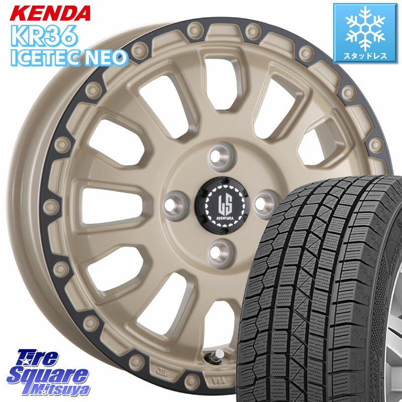 KENDA ケンダ KR36 ICETEC NEO アイステックネオ 2023年製 スタッドレスタイヤ 195/45R16 阿部商会 LA STRADA AVENTURA アヴェンチュラ GAR 16インチ 16 X 6.0J +40 4穴 100 ノート サクシード ルーミー