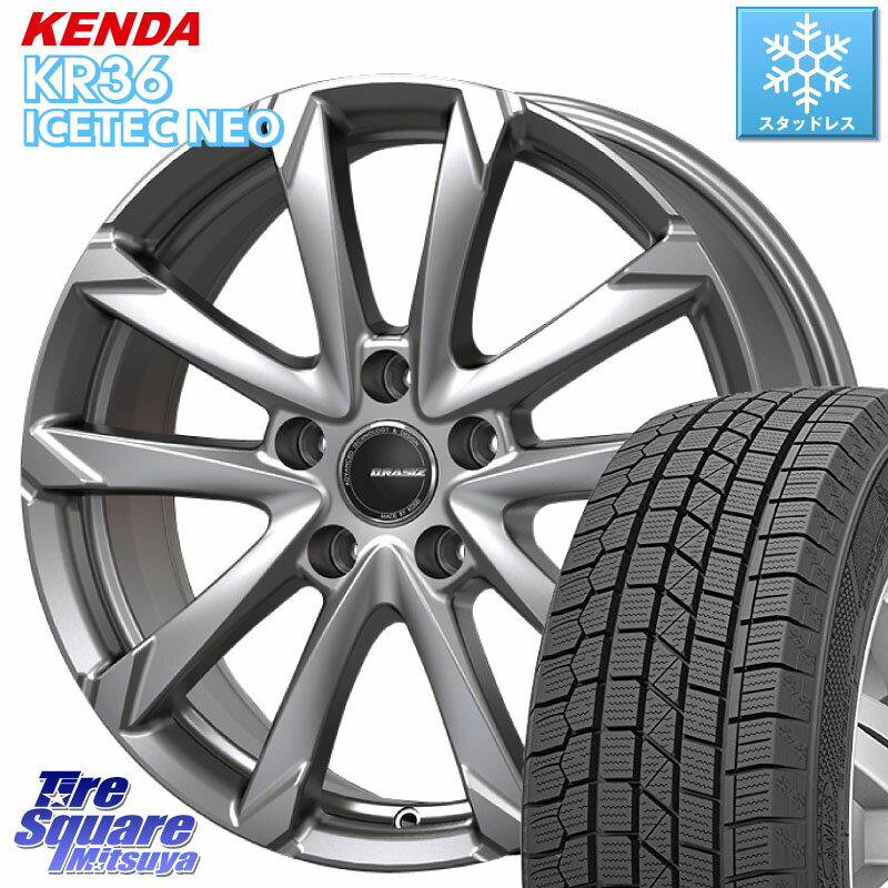 KENDA ケンダ KR36 ICETEC NEO アイステックネオ 2023年製 スタッドレスタイヤ 225/45R18 KOSEI QGC800S QRASIZ GC36F クレイシズ ホイール 18インチ 18 X 7.0J +48 5穴 114.3 ステップワゴン WRX S4 RX-8