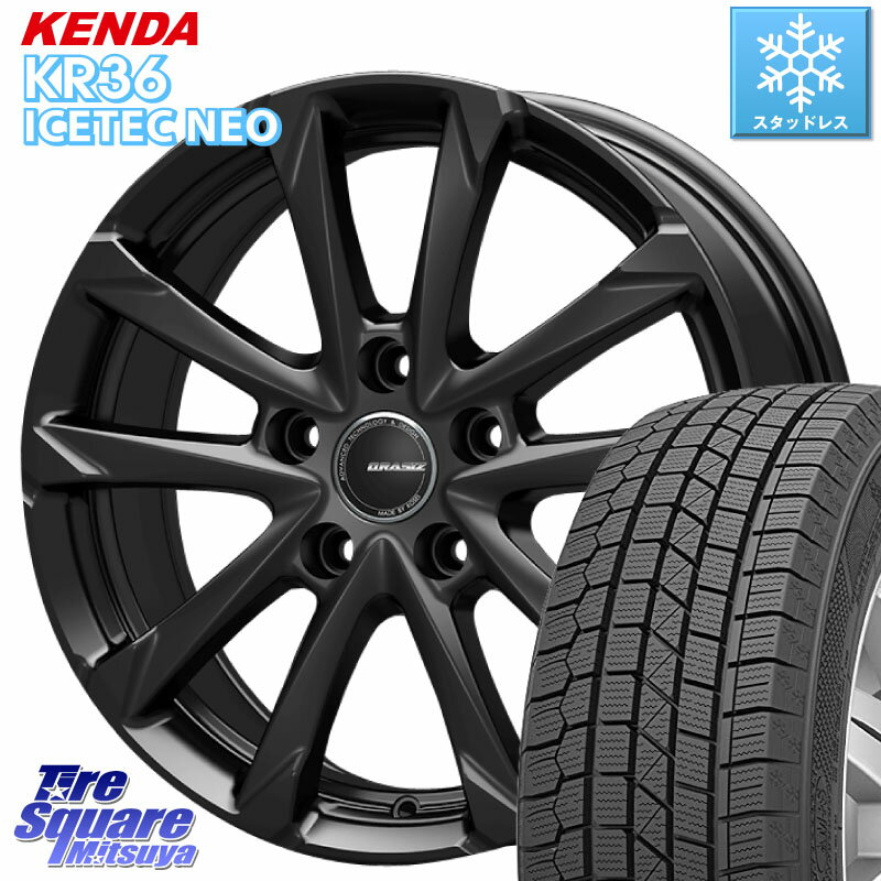 KENDA ケンダ KR36 ICETEC NEO アイステックネオ 2023年製 スタッドレスタイヤ 235/55R18 KOSEI QGC810B QRASIZ GC36F クレイシズ ホイール 18インチ 18 X 7.5J +38 5穴 114.3 デリカ D5 D:5 NX