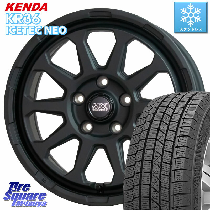 KENDA ケンダ KR36 ICETEC NEO アイステックネオ 2023年製 スタッドレスタイヤ 225/55R17 HotStuff マッドクロス レンジャー ブラック 5H ホイール 17インチ 17 X 7.0J +38 5穴 114.3