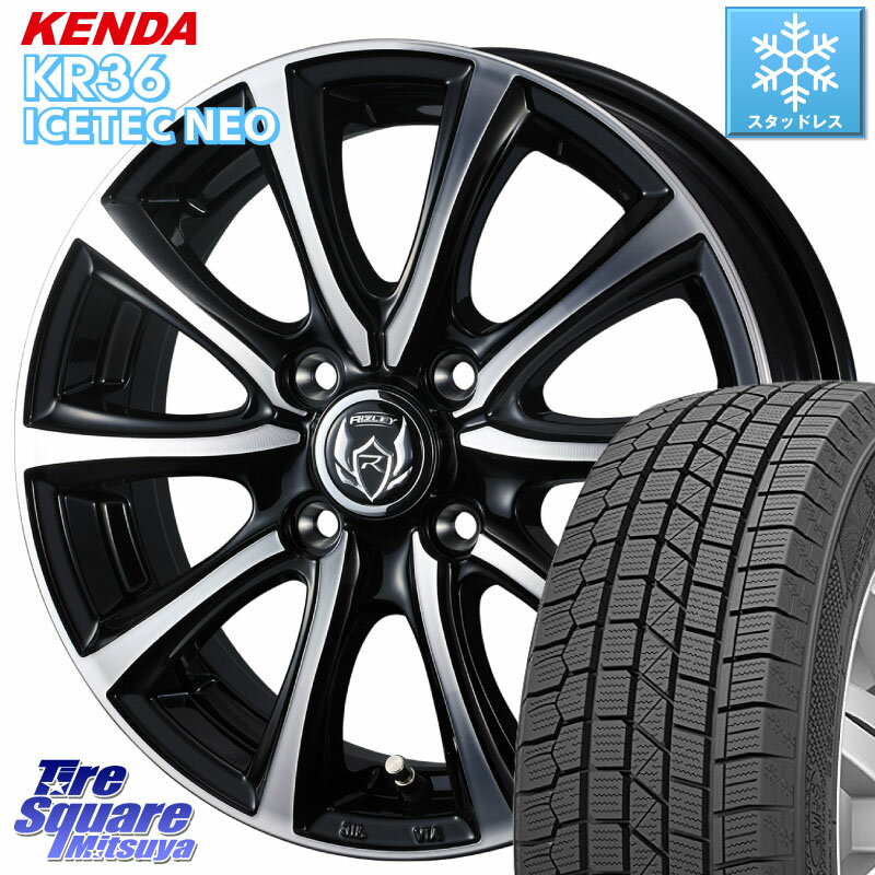 KENDA ケンダ KR36 ICETEC NEO アイステックネオ 2023年製 スタッドレスタイヤ 195/45R16 WEDS ウエッズ RIZLEY MS ホイール 16インチ 16 X 6.0J +40 4穴 100 ノート サクシード ルーミー