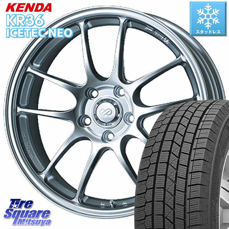 KENDA ケンダ KR36 ICETEC NEO アイステックネオ 2023年製 スタッドレスタイヤ 205/45R17 ENKEI エンケイ PerformanceLine PF01 ホイール 17 X 6.5J +42 4穴 100 アクア ヤリス ロードスター