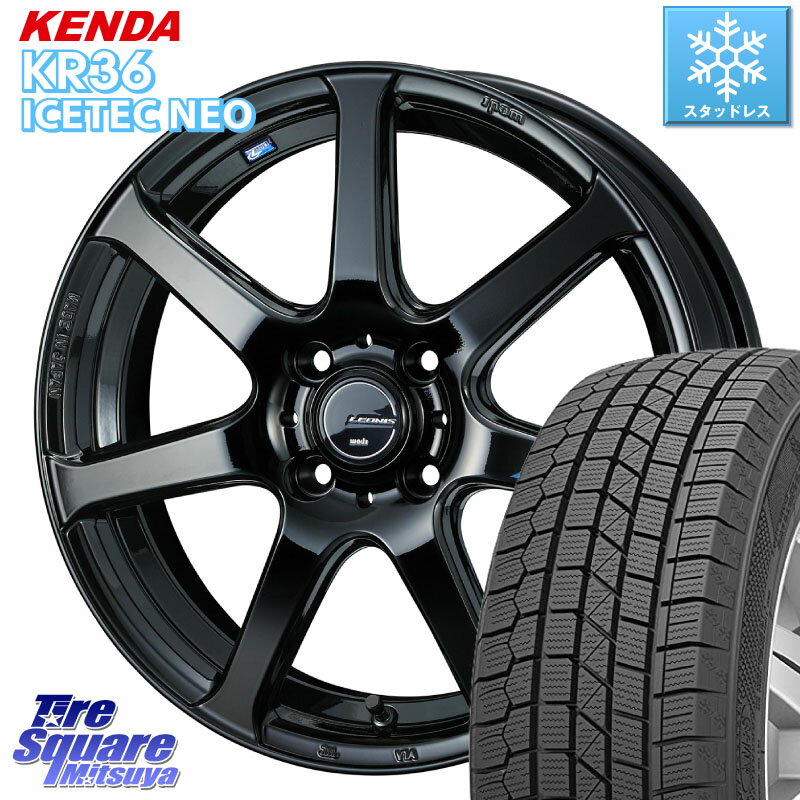 KENDA ケンダ KR36 ICETEC NEO アイステックネオ 2023年製 スタッドレスタイヤ 195/45R16 WEDS レオニス Navia ナヴィア07 ウェッズ ホイール 16インチ 16 X 6.0J +45 4穴 100 ノート ルーミー