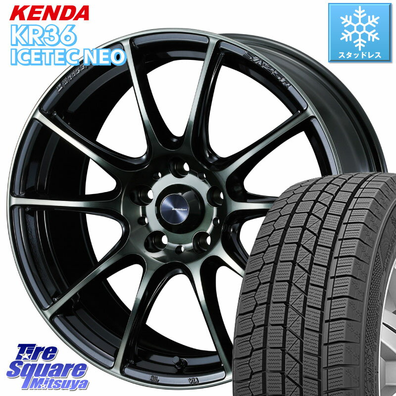 KENDA ケンダ KR36 ICETEC NEO アイステックネオ 2023年製 スタッドレスタイヤ 215/45R17 WEDS SA-25R WBC ウェッズ スポーツ ホイール 17インチ 17 X 7.0J +48 5穴 100 プリウス 86