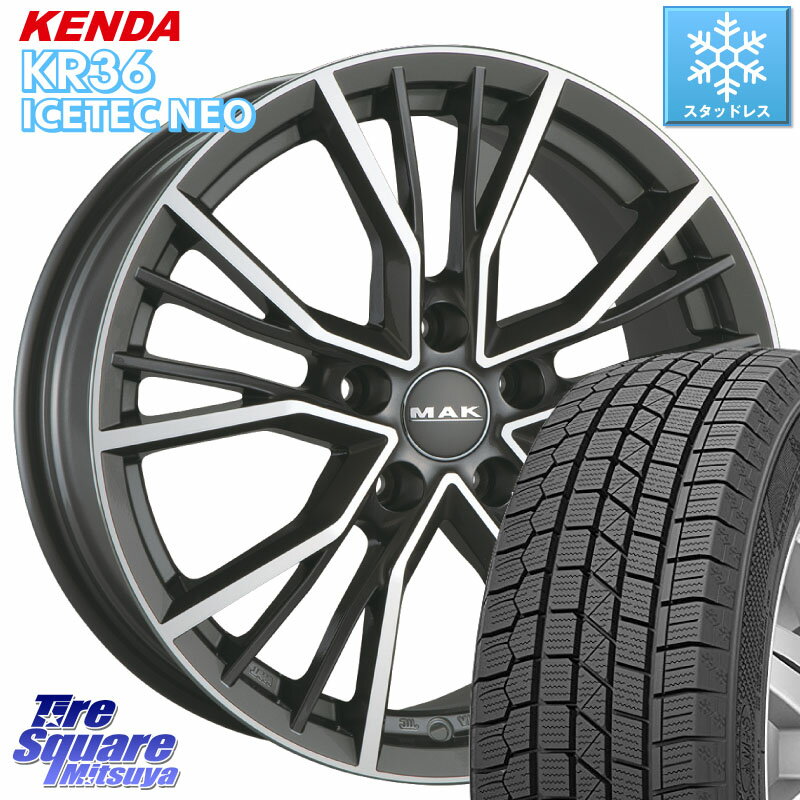 KENDA ケンダ KR36 ICETEC NEO アイステックネオ 2023年製 スタッドレスタイヤ 235/50R18 阿部商会 MAK UNION ホイール 18インチ 18 X 8.0J(AUDI Q3 8UC) +39 5穴 112 アウディQ3