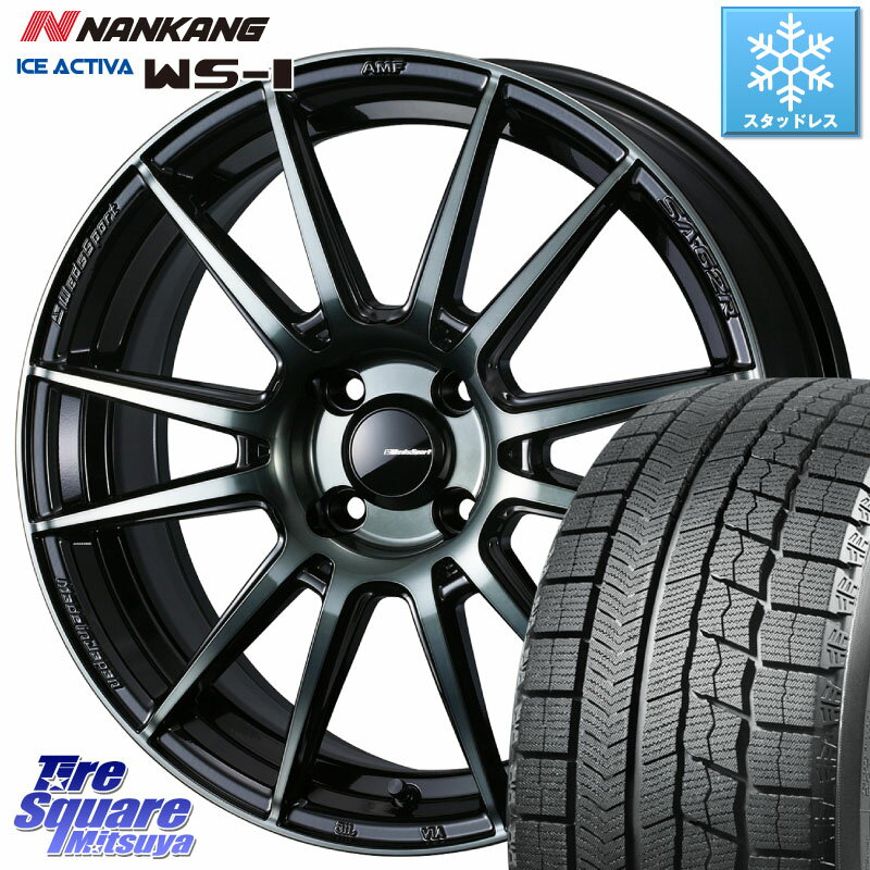 NANKANG TIRE WS-1 スタッドレス 89Q 2023年製 195/60R16 WEDS WedsSport SA-62R ホイール 16インチ 16 X 6.5J +42 4穴 100 オーラ