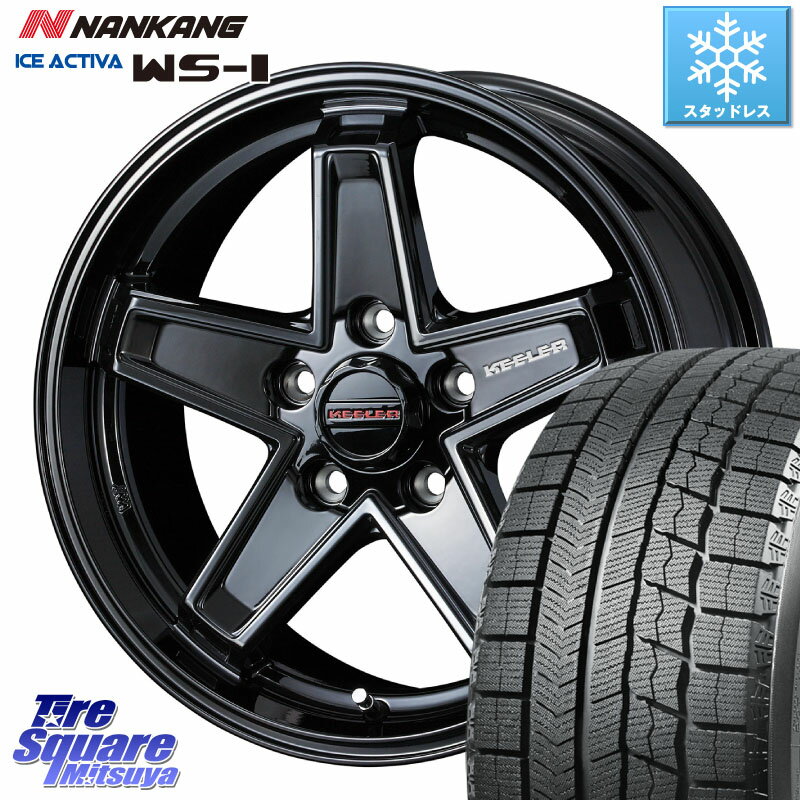 NANKANG TIRE WS-1 スタッドレス 94Q 2023年製 225/50R17 WEDS KEELER TACTICS ブラック ホイール 4本 17インチ 17 X 7.0J +38 5穴 114.3 RX-8