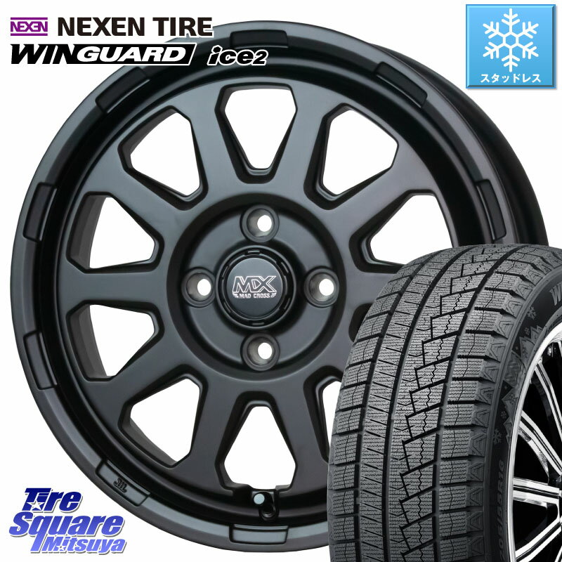 NEXEN ネクセン WINGUARD ice2 ウィンガードアイス 2024年製 スタッドレスタイヤ 155/65R14 HotStuff マッドクロス レンジャー ブラック 4H ホイール 14インチ 14 X 4.5J +45 4穴 100 サクラ N-BOX デリカミニ ハイゼット アゲトラカスタム車用※軽自動車専用ホイール※