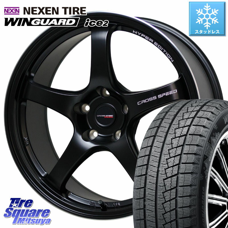 NEXEN ネクセン WINGUARD ice2 ウィンガードアイス 2023年製 スタッドレスタイヤ 225/45R18 HotStuff クロススピード CR5 CR-5 軽量 BK ホイール 18インチ 18 X 7.5J +48 5穴 100