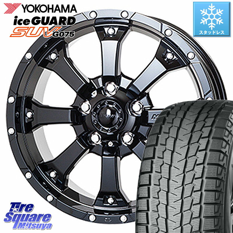 YOKOHAMA R1593 iceGUARD SUV G075 アイスガード ヨコハマ スタッドレス 265/70R17 MKW MK-46 MK46 グロスブラック 5H ホイール 17インチ 17 X 7.5J +35 5穴 127 ジープ ラングラー JK JL