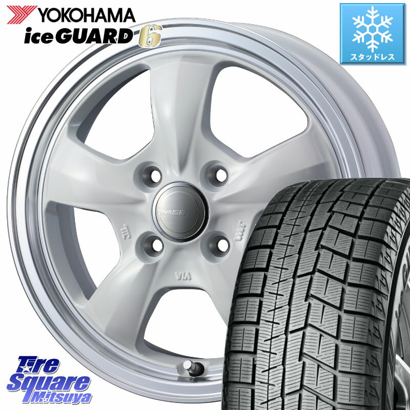 YOKOHAMA R2755 iceGUARD6 ig60 アイスガード ヨコハマ スタッドレス 155/65R14 WEDS 41118 GYRAFT 5S グラフト ホワイト ホイール 14インチ 14 X 4.5J +45 4穴 100