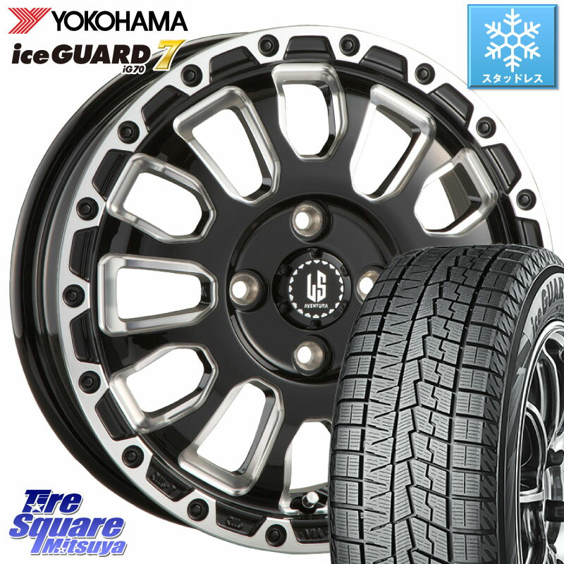 YOKOHAMA R7167 ice GUARD7 IG70 アイスガード スタッドレス 195/45R16 阿部商会 LA STRADA AVENTURA アヴェンチュラ 16インチ 16 X 6.0J +40 4穴 100 ノート サクシード ルーミー