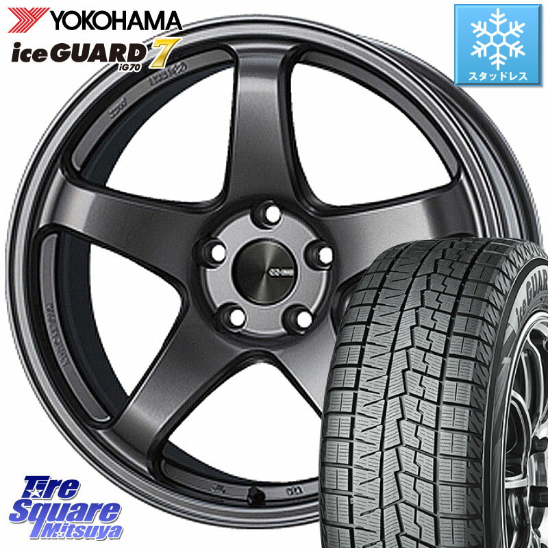 YOKOHAMA R7115 ice GUARD7 IG70 アイスガード スタッドレス 225/60R18 ENKEI エンケイ PerformanceLine PF05 DS 18インチ 18 X 7.5J +48 5穴 114.3 RAV4 エクストレイル CX-5 アウトバック