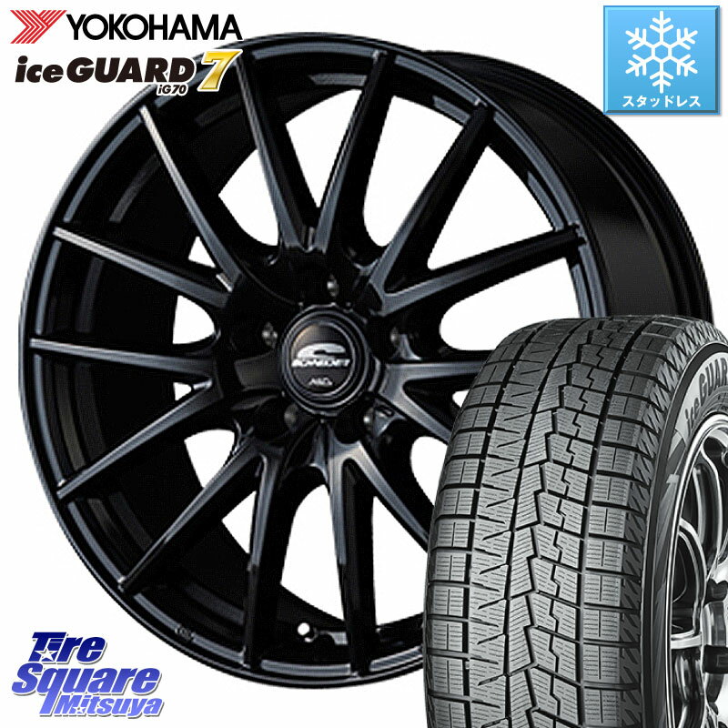 YOKOHAMA R7137 ice GUARD7 IG70 アイスガード スタッドレス 225/45R17 MANARAY MID SCHNEIDER SQ27 ブラック ホイール 17インチ 17 X 7.0J +50 5穴 100 86