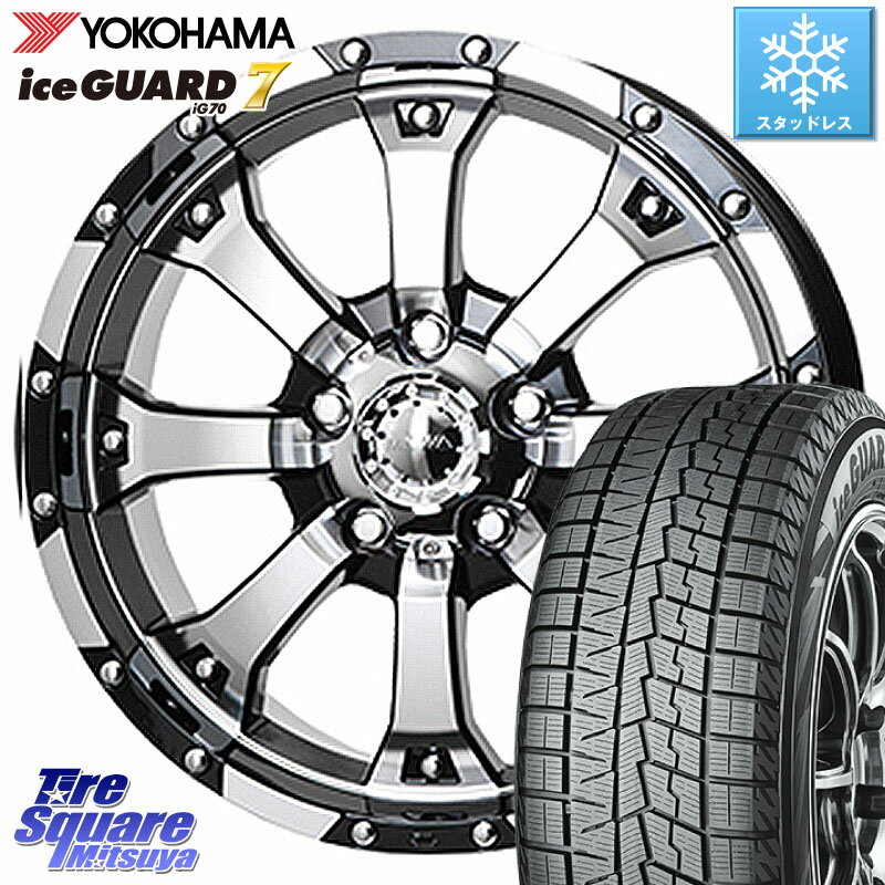 YOKOHAMA R7112 ice GUARD7 IG70 96Q XL アイスガード スタッドレス 205/60R16 MKW MK-46 MK46 ダイヤカットグロスブラック ホイール 16インチ 16 X 7.0J +35 5穴 114.3