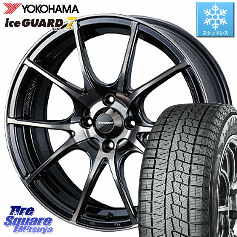 YOKOHAMA R7161 ice GUARD7 IG70 アイスガード スタッドレス 195/45R17 WEDS 72620 SA-10R SA10R ウェッズ スポーツ ホイール 17インチ 17 X 7.0J +43 4穴 100 アクア ヤリス ロードスター