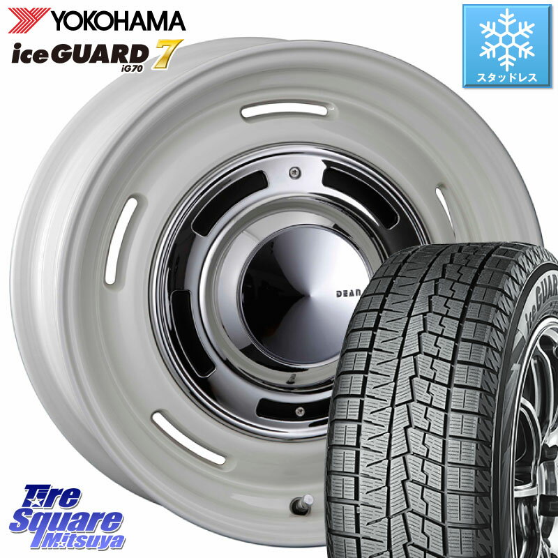 YOKOHAMA R7152 ice GUARD7 IG70 アイスガード スタッドレス 185/55R15 CRIMSON ディーン クロスカントリー ホワイト 15インチ 15 X 6.0J +42 4穴 100 ノート サクシード