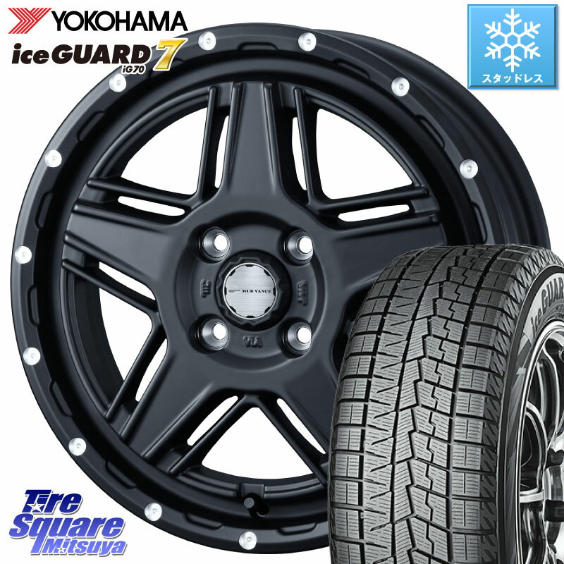 YOKOHAMA R7103 ice GUARD7 IG70 アイスガード スタッドレス 165/55R14 WEDS 40529 マッドヴァンス MUD VANCE 07 BK 14インチ 14 X 4.5J +45 4穴 100 ゼスト