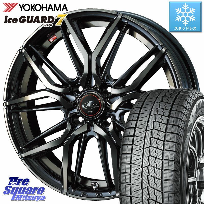 YOKOHAMA R7166 ice GUARD7 IG70 アイスガード スタッドレス 195/60R15 WEDS 40776 レオニス LEONIS LM PBMCTI 15インチ 15 X 5.5J +43 4穴 100 アクア