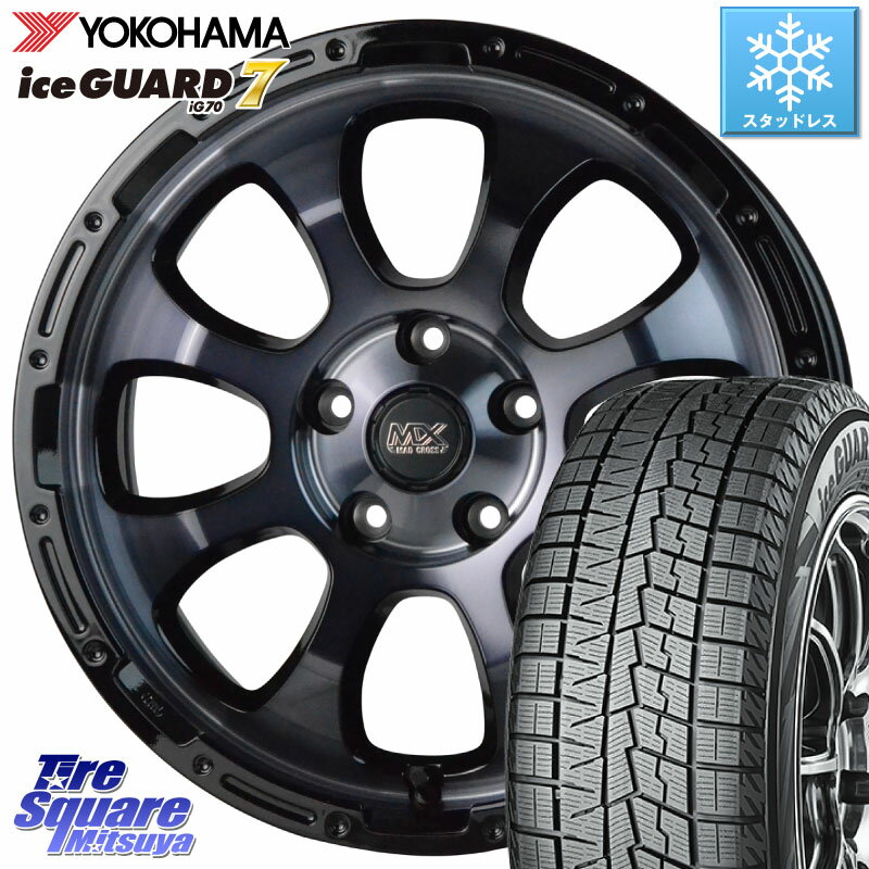 YOKOHAMA R7128 ice GUARD7 IG70 アイスガード スタッドレス 225/50R17 HotStuff マッドクロス グレイス BKC 5H ホイール 17インチ 17 X 7.0J +45 5穴 114.3 WRX S4 RX-8