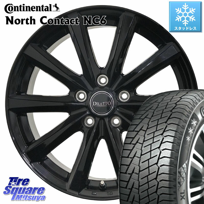 コンチネンタル NorthContact NC6 ノースコンタクト スタッドレス 205/55R16 コスミック DILETTO M10 ディレット ホイール 16インチ 16 X 6.5J +45 5穴 100 プリウス 86 カローラスポーツ