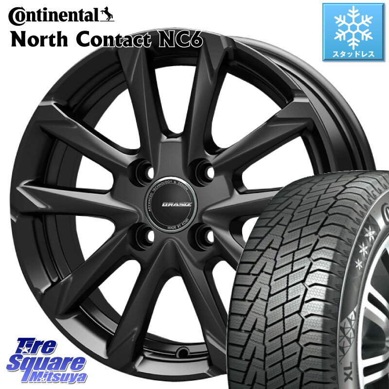 コンチネンタル NorthContact NC6 ノースコンタクト スタッドレス 165/55R15 KOSEI QGC500B QRASIZ GC36F クレイシズ ホイール 15インチ 15 X 4.5J +45 4穴 100