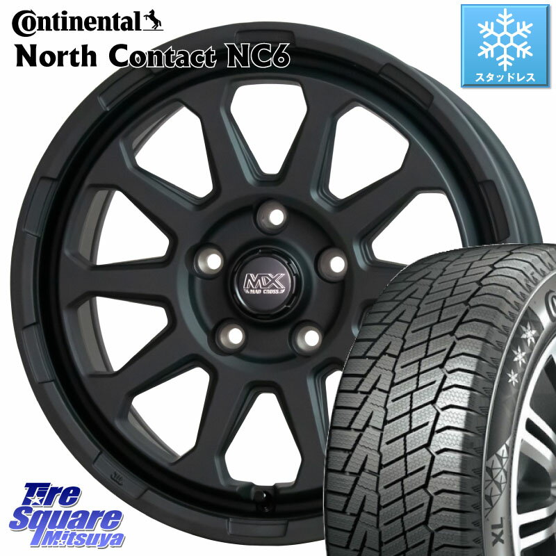 コンチネンタル NorthContact NC6 ノースコンタクト スタッドレス 225/65R17 HotStuff マッドクロス レンジャー ブラック 5H ホイール 17インチ 17 X 7.0J +38 5穴 114.3 RAV4 エクストレイル NX アウトバック