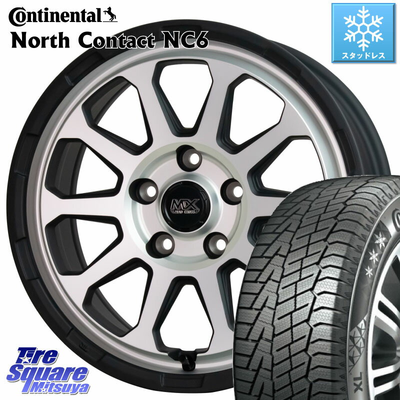 コンチネンタル NorthContact NC6 ノースコンタクト スタッドレス 225/55R17 HotStuff マッドクロス レンジャー シルバー ホイール 17インチ 17 X 7.0J +45 5穴 114.3