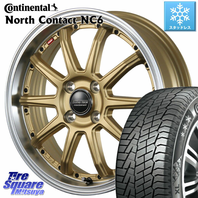 コンチネンタル NorthContact NC6 ノースコンタクト スタッドレス 165/55R15 BLEST Bahns Tech S10-DP ホイール 15 X 4.5J +45 4穴 100