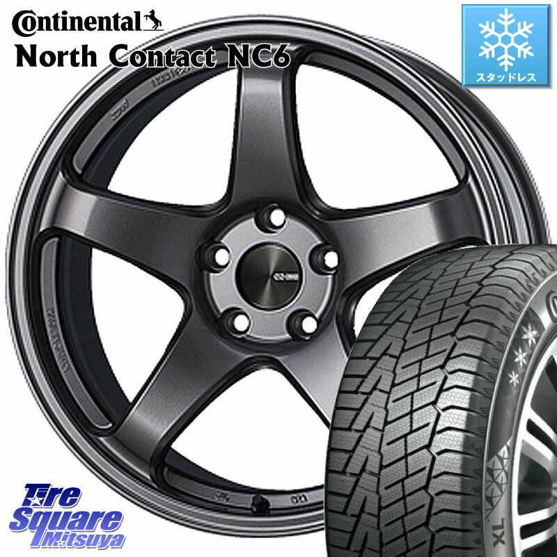 コンチネンタル NorthContact NC6 ノースコンタクト スタッドレス 245/40R18 ENKEI エンケイ PerformanceLine PF05 DS 18インチ 18 X 9.0J(EVO10 CZ4A) +38 5穴 114.3 ランエボ10キャリパー対応！