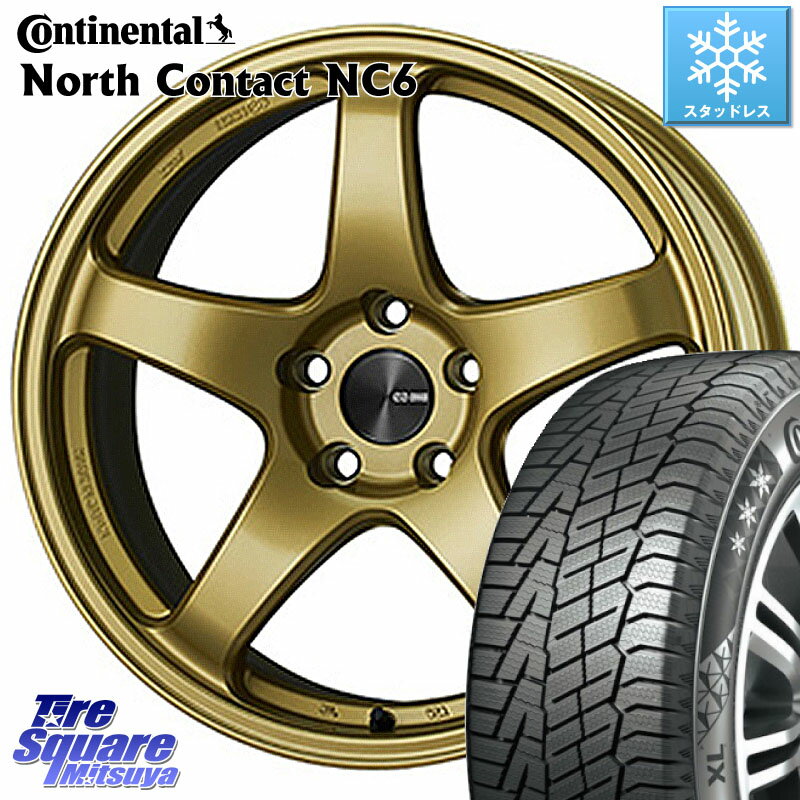 コンチネンタル NorthContact NC6 ノースコンタクト スタッドレス 215/55R17 ENKEI エンケイ PerformanceLine PF05 17インチ 17 X 7.0J +45 5穴 114.3 ヴェゼル カムリ