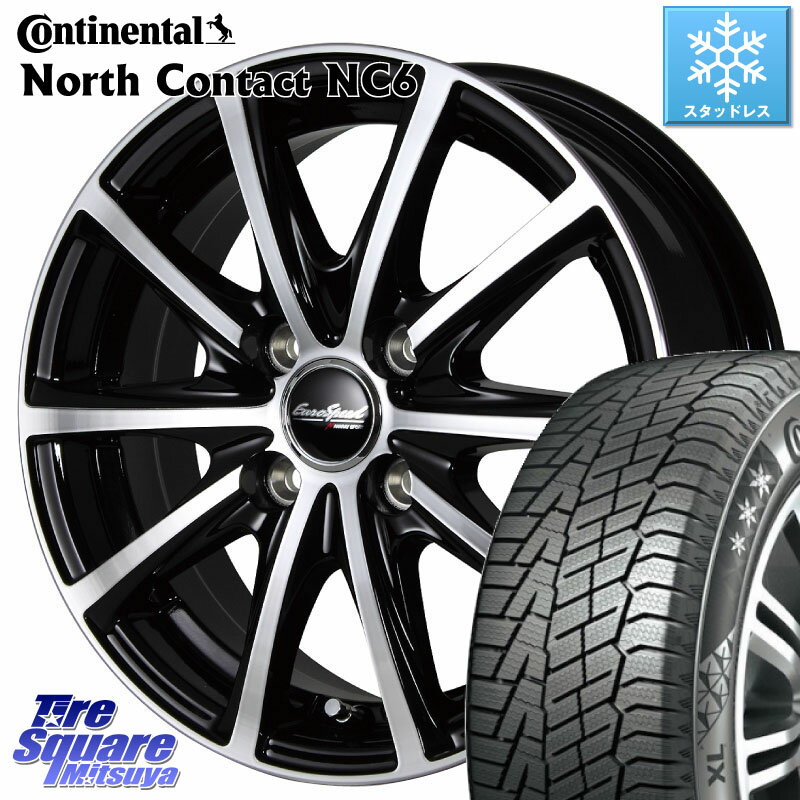 コンチネンタル NorthContact NC6 ノースコンタクト スタッドレス 165/55R15 MANARAY MID EUROSPEED V25 ホイール 15インチ 15 X 4.5J +45 4穴 100