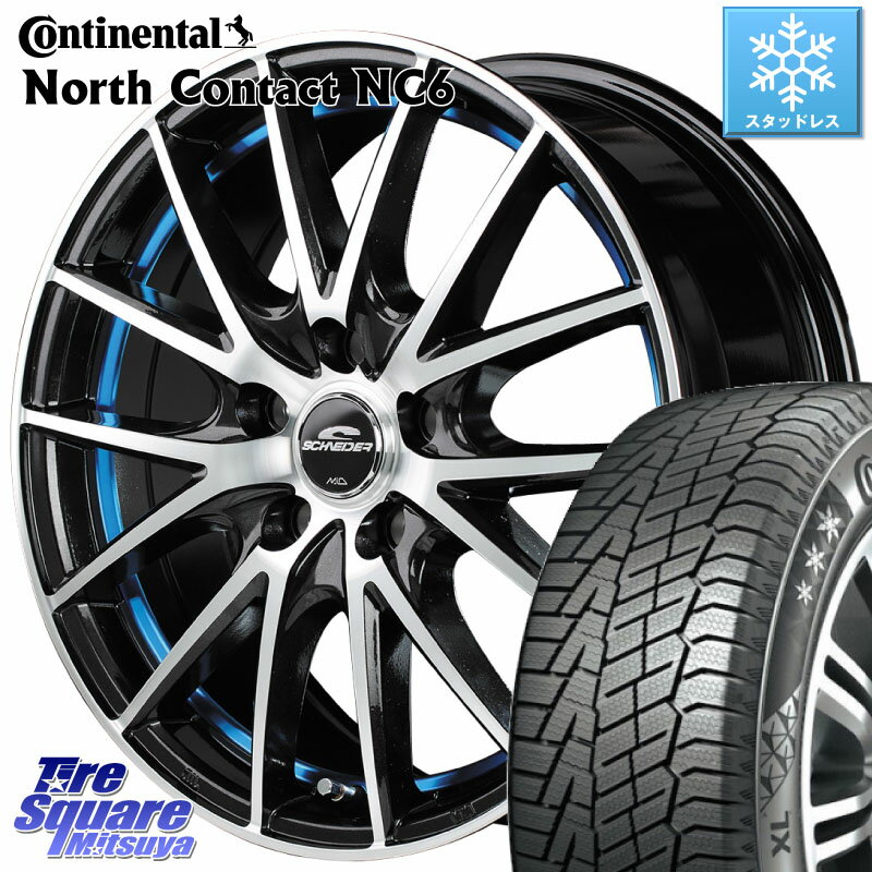 コンチネンタル NorthContact NC6 ノースコンタクト スタッドレス 235/65R17 MANARAY MID SCHNEIDER シュナイダー RX27 RX-27 ホイール 4本 17インチ 17 X 7.0J +48 5穴 114.3