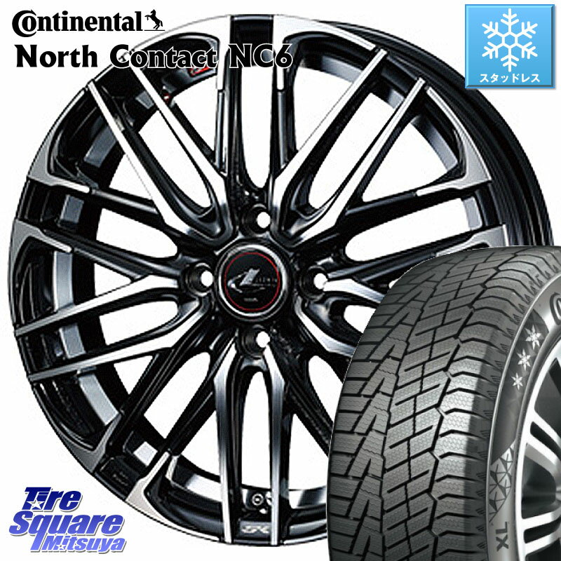 コンチネンタル NorthContact NC6 ノースコンタクト スタッドレス 175/65R14 WEDS レオニス SK PBMC 4H ウェッズ Leonis ホイール 14インチ 14 X 5.5J +42 4穴 100 フィット サクシード