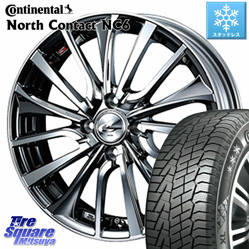 コンチネンタル NorthContact NC6 ノースコンタクト スタッドレス 165/55R15 WEDS 36327 レオニス VT ウェッズ Leonis ホイール 15インチ 15 X 4.5J +45 4穴 100