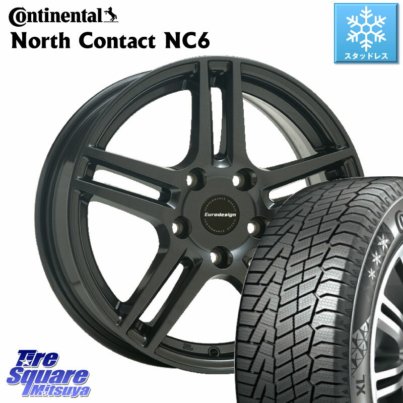 コンチネンタル NorthContact NC6 ノースコンタクト スタッドレス 235/60R18 阿部商会 Eurodesign EIGER ホイール 18インチ 18 X 7.5J(JAGUAR EPEACE DF2) +50 5穴 108 ジャガー Eペイス