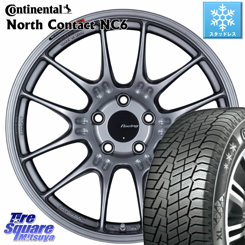 コンチネンタル NorthContact NC6 ノースコンタクト スタッドレス 225/45R18 ENKEI エンケイ RACING GTC02 シルバー ホイール 18インチ 18 X 8.0J +45 5穴 114.3 ステップワゴン RX-8