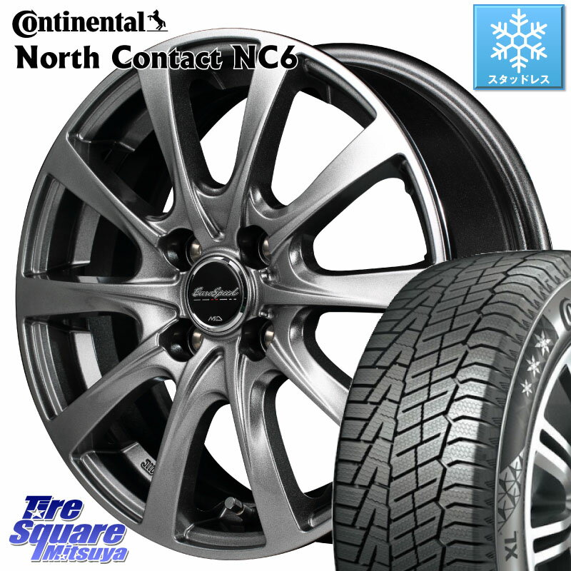 コンチネンタル NorthContact NC6 ノースコンタクト スタッドレス 165/65R14 MANARAY MID EuroSpeed F10 ホイール 4本 14インチ 14 X 4.5J +45 4穴 100 ハスラー ソリオ デリカミニ