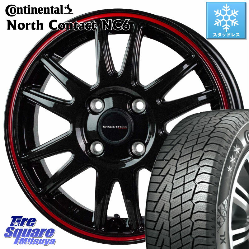 コンチネンタル NorthContact NC6 ノースコンタクト スタッドレス 165/65R15 HotStuff クロススピード CR6 CR-6 軽量ホイール 15インチ 15 X 4.5J +45 4穴 100 ソリオ タフト デリカミニ