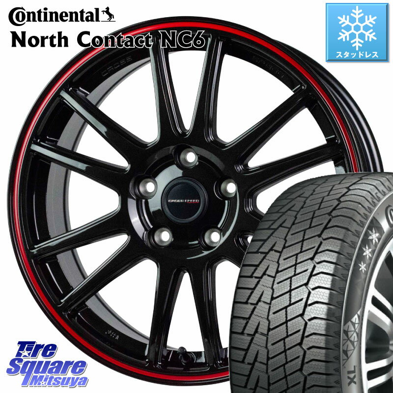 コンチネンタル NorthContact NC6 ノースコンタクト スタッドレス 225/55R18 HotStuff クロススピード CR6 CR-6 軽量ホイール 18インチ 18 X 7.5J +38 5穴 114.3 エクストレイル デリカ D5 D:5