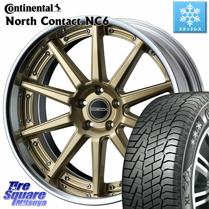 コンチネンタル NorthContact NC6 ノースコンタクト スタッドレス 235/50R18 WEDS MAVERICK 1010S GLD S-LoDisk 18インチ 2ピース 18 X 8.0J +38 5穴 114.3 アルファード