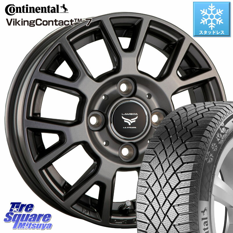 コンチネンタル VikingContact 7 バイキング スタッドレス 185/55R15 阿部商会 ティラード ラムダ 15 X 5.5J +43 4穴 100 フィット ノート サクシード